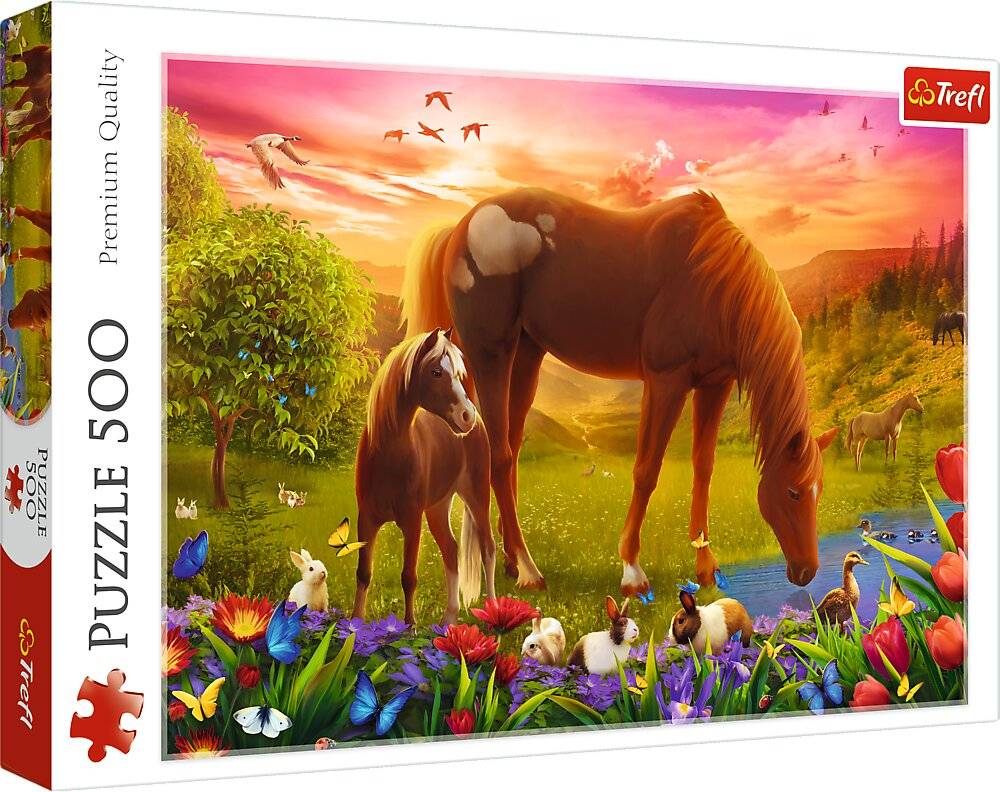 TREFL Pferd auf der Wiese Puzzle 500 Teile