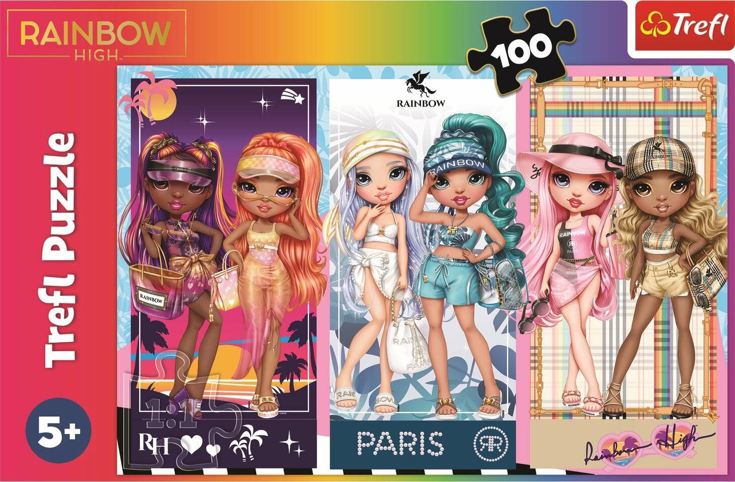 TREFL Puzzle Rainbow High: Regenbogenpuppen 100 Teile
