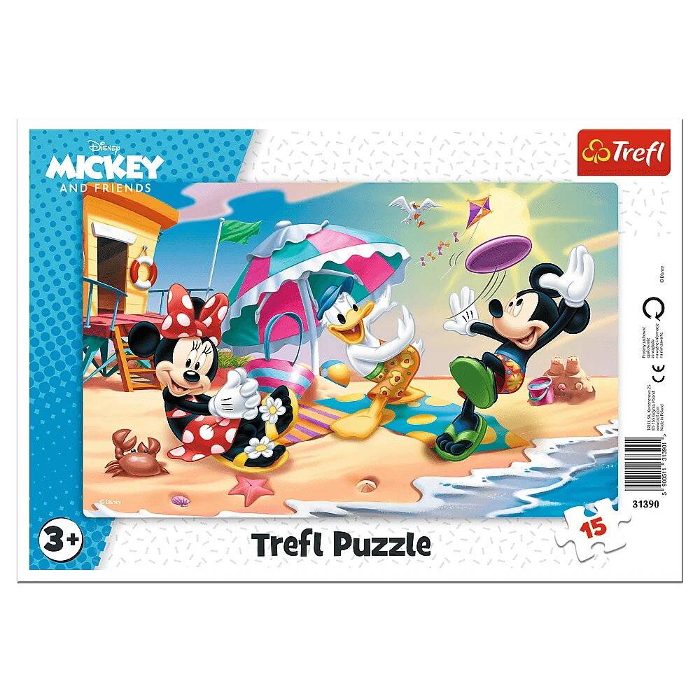 TREFL Puzzle Mickey und Minnie: Spaß am Strand 15 Teile