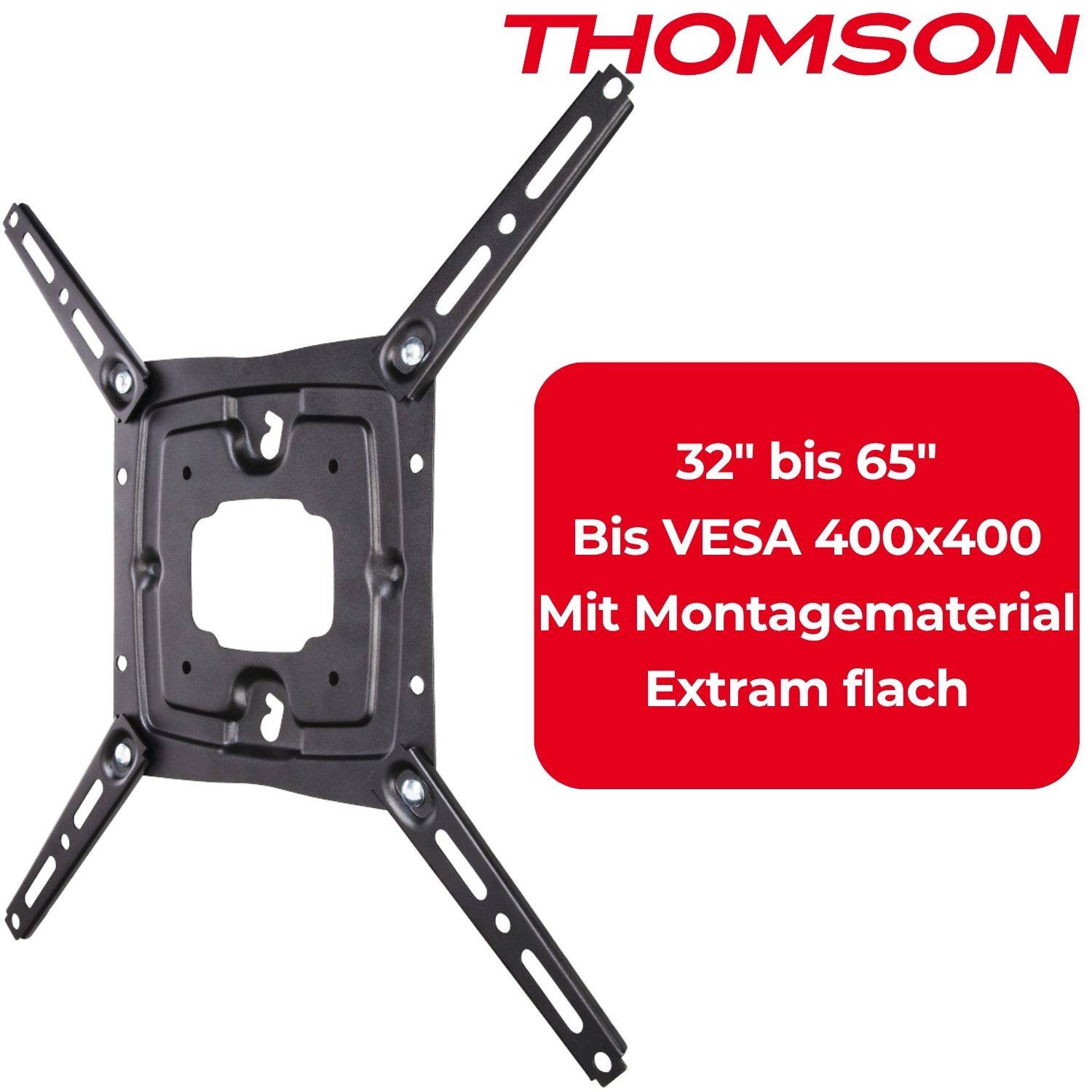 TV Wandhalterung FIX Super Slim Schwarz 32" bis 65"