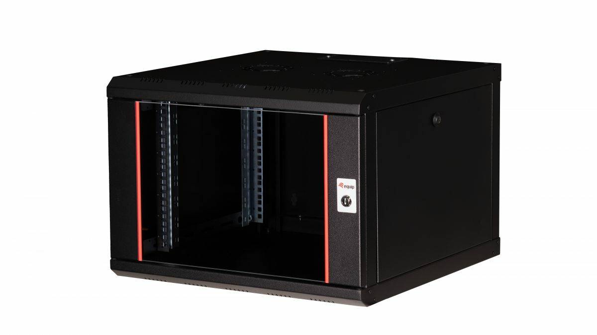 Equip Pro Mount - Schrank Netzwerkschrank - 600x600 mm, mit Glastür, abnehmbare und abschließbare Paneele, montiert - geeignet für Wandmontage - Ti