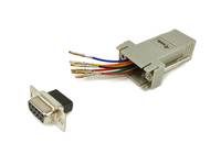 Serienkabeladapter mit einem DB9-Buchsenstecker und einem abgeschnittenen Kabel mit freiliegenden farbigen Drähten zur Verdrahtungsverbindung.