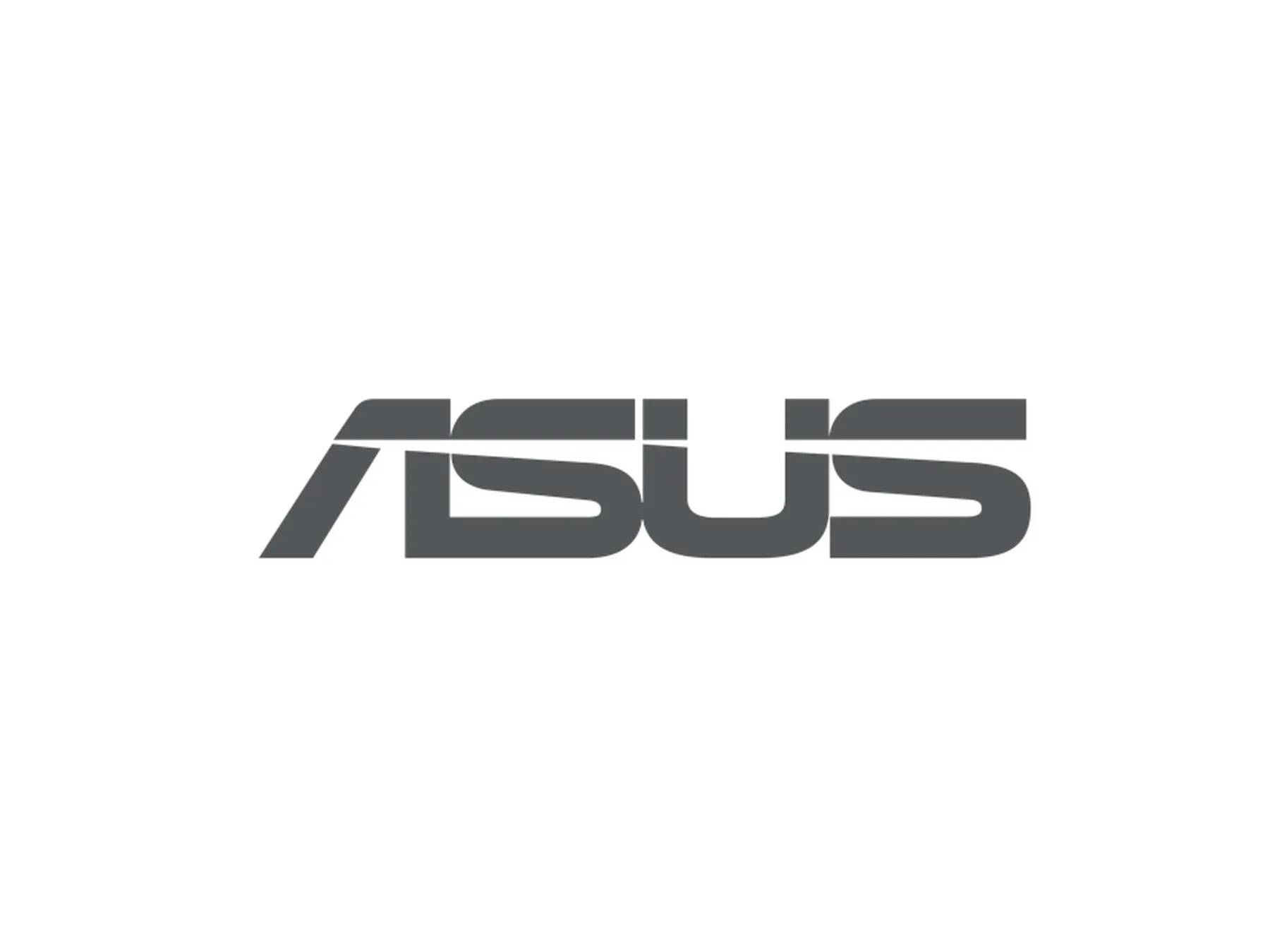 ASUS-Logo in Dunkelgrau auf weißem Hintergrund