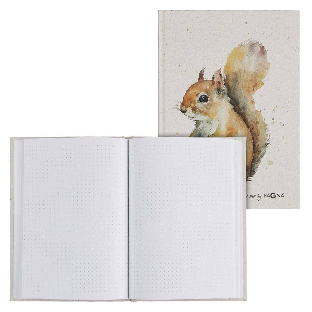 Pagna Notizbuch Eichhörnchen DIN A5 punktraster beige Hardcover 128 Seiten - A5