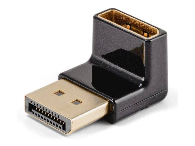 Winkelverbinder HDMI mit männlichem HDMI-Stecker und weiblichem HDMI-Anschluss auf weißem Hintergrund.