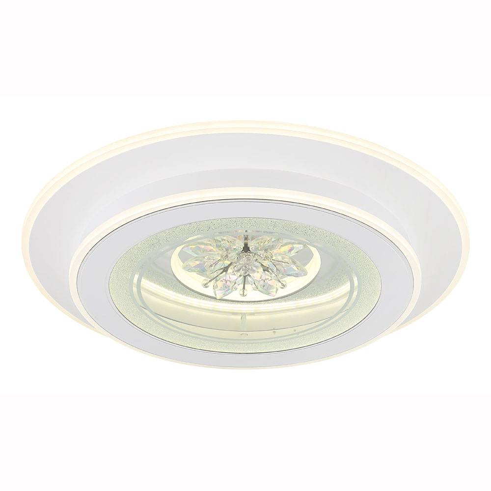 LED Deckenleuchte Kristalle Deckenlampe mit Fernbedienung Tageslichtleuchte dimmbar, CCT Timer, 36W 1750Lm warm-kaltweiß, D 46 cm