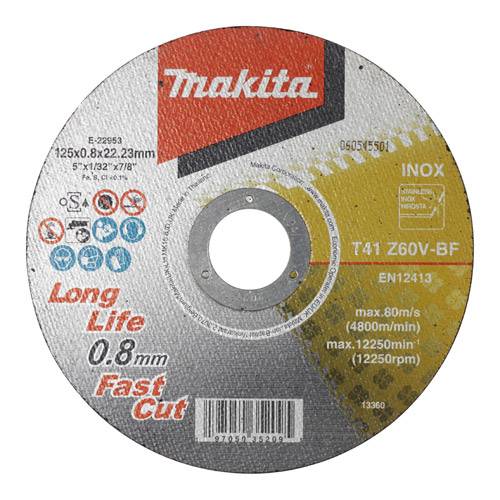 MAKITA E-22953-12 - Trennscheibe INOX (125 x 22,23mm | Körnung: Z60V | Inhalt: 12 Stück)