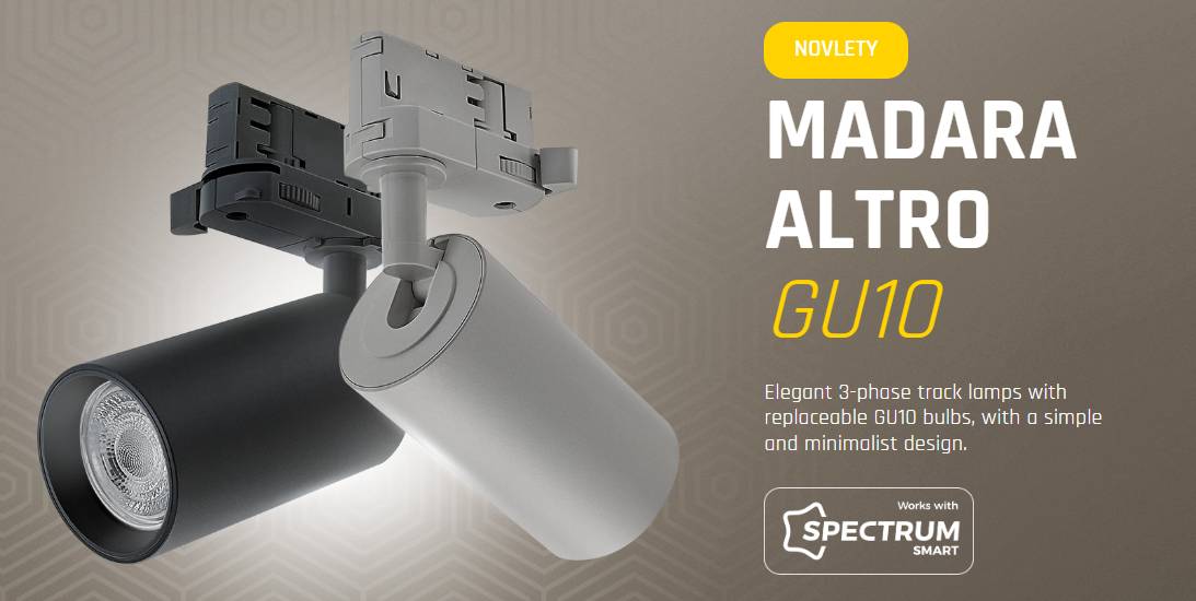 Spectrum LED 3-Phasen Stromschienenstrahler MADARA Altro GU10 Spot 230V IP20 max. 10W weiß