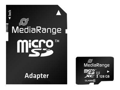 MediaRange SD MicroSD Card 128GB UHS-1 Cl.10 inkl. Adapter Multimedia-Technik Micro SD Karten