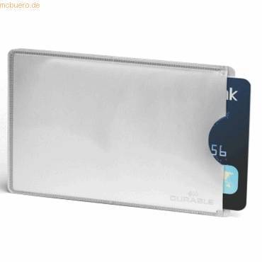 DURABLE Kreditkartenhülle RFID SECURE 10 Stück silber Multimedia-Technik