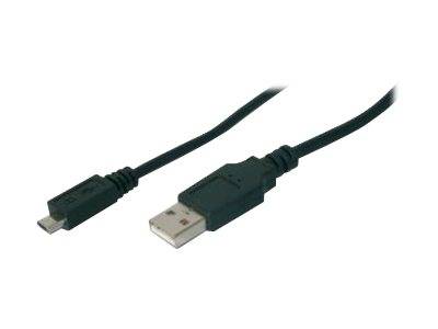 DIGITUS USB 2.0 Anschlusskabel Typ A -mikro B St/St 1.0m, sw Multimedia-Technik USB-Kabel