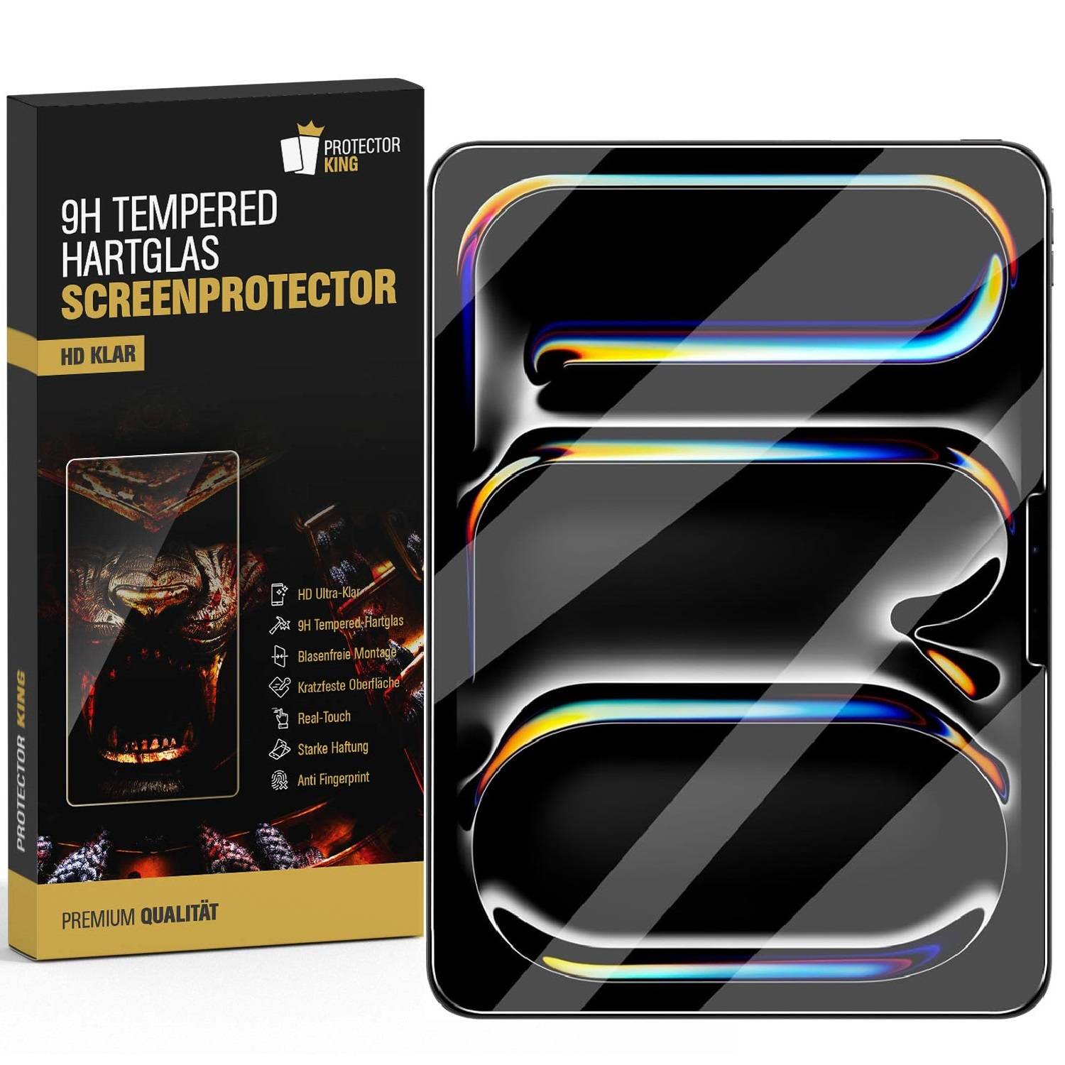 2x 9H Panzerglas für iPad Air 11 2024 3D KLAR echtes Tempered Glass Panzerfolie Displayschutz Schutzglas Hartglas Schutzfolie Screen-Protector