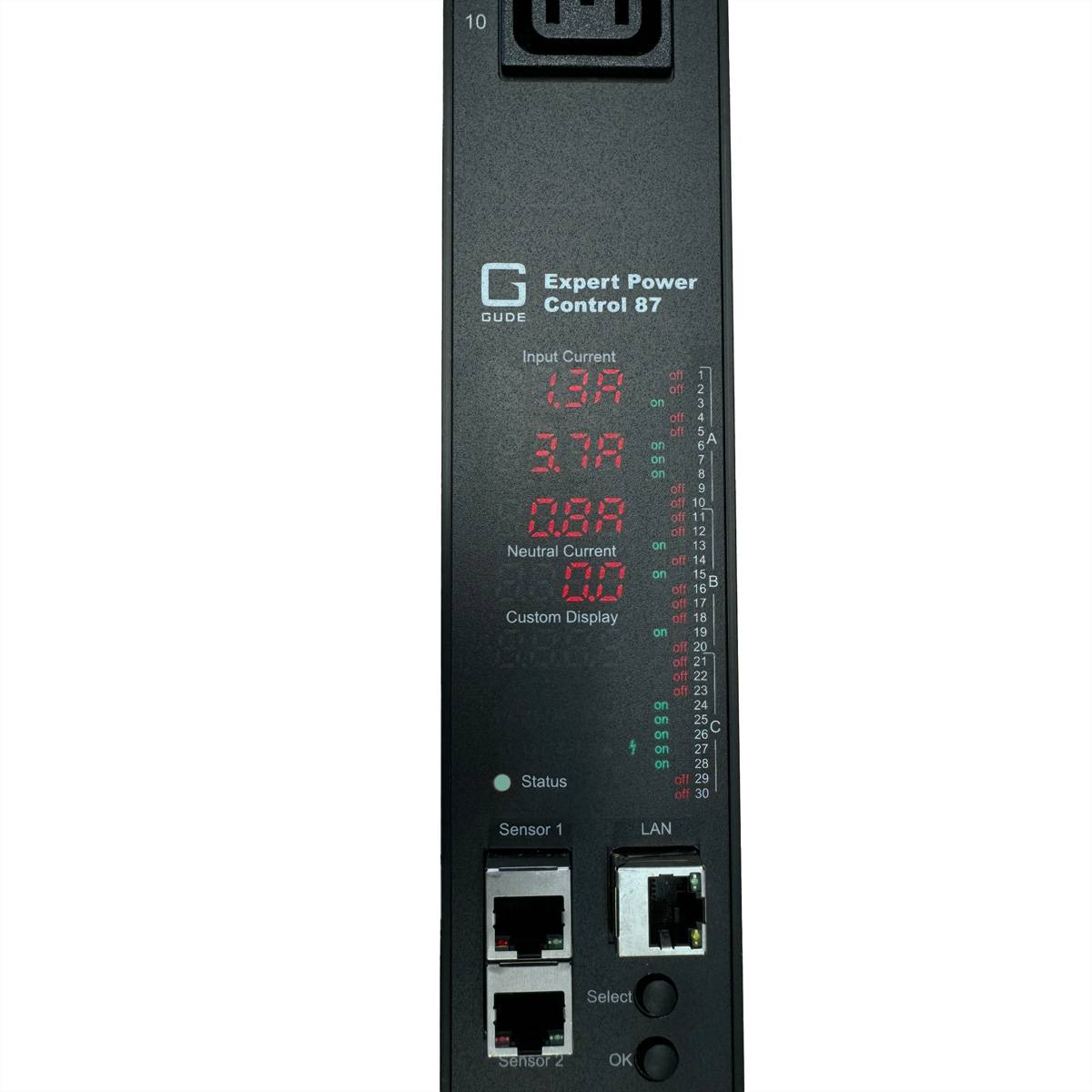 GUDE EPC 87-1310-18 30-fach switched & metered PDU, vertikaler Einbau 0HE, schwarz, 170 cm
