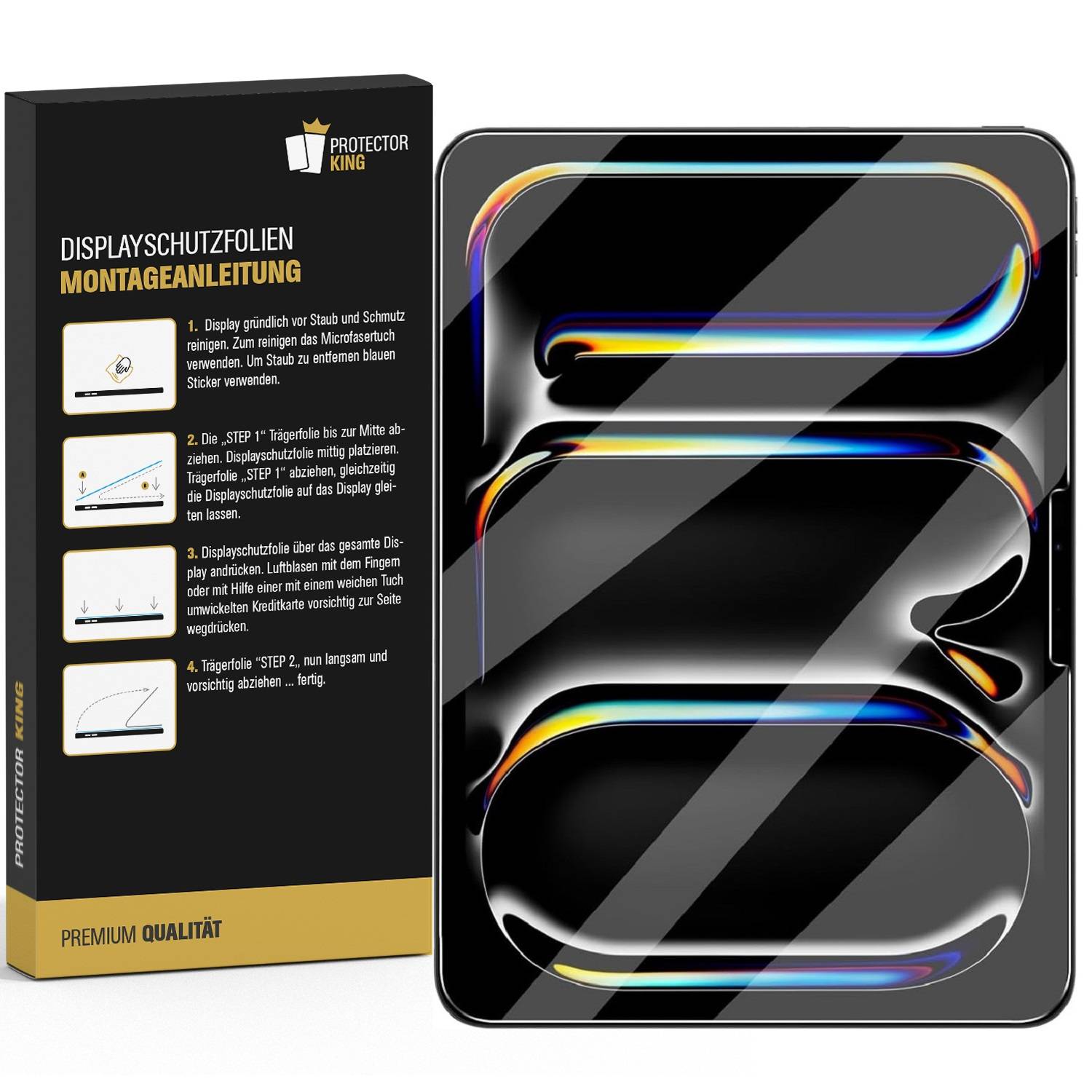 Kopie von 1x flexibles 9H Panzerglas für iPad Pro 11 2024 HD KLAR Panzerfolie Displayschutz Schutzglas Hartglas Schutzfolie Screen-Protector #1