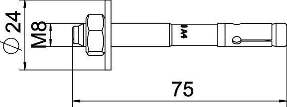OBO Bettermann Bolzenanker BZ3 BZ3 8x75/0-20A4