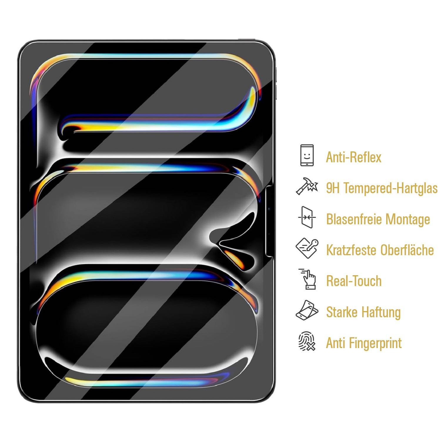 5x 9H Panzerglas für iPad Air 13 2024 matt Anti-Reflex entspiegelt echtes Tempered Glass Panzerfolie Displayschutz Schutzglas Schutzfolie