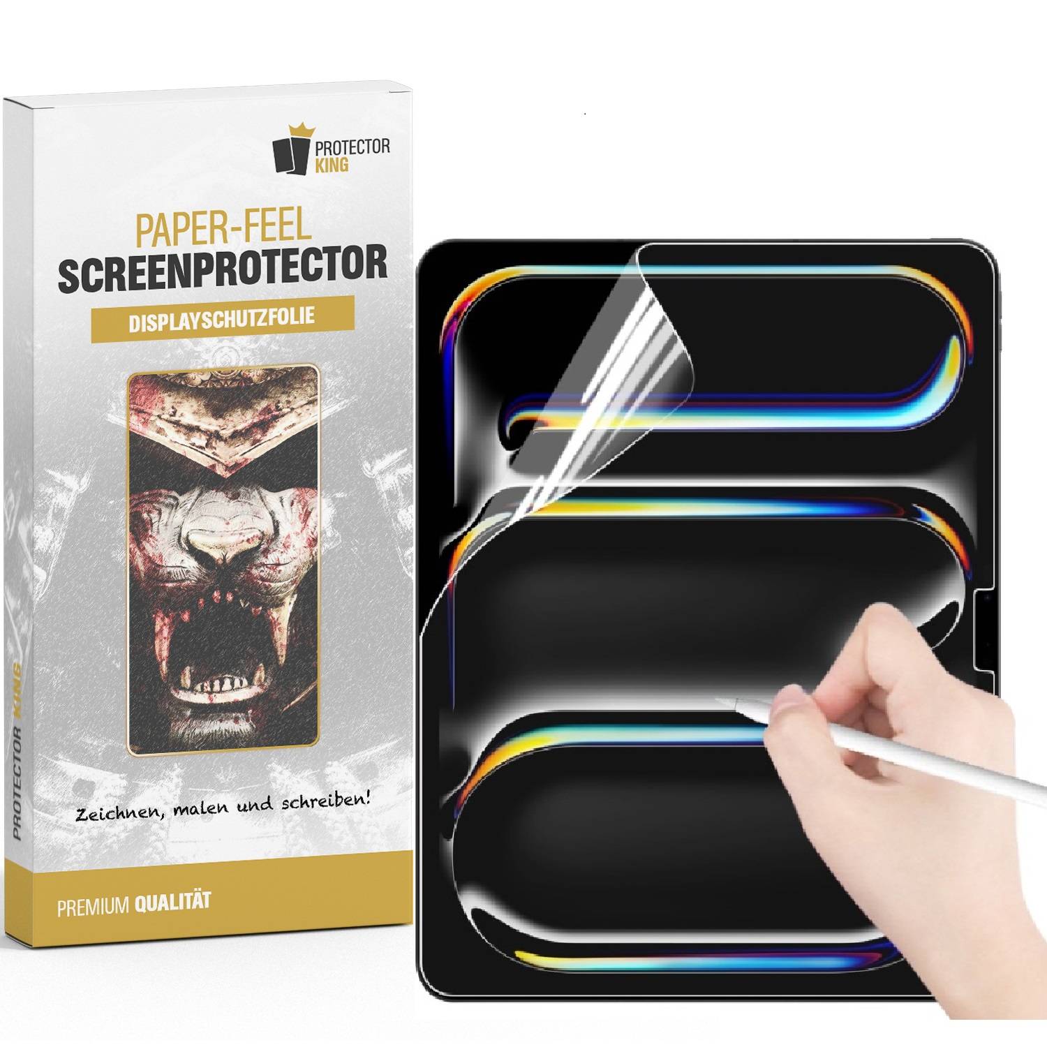 1x Paperfeel für iPad Air 13 2024 Displayschutz Schreiben Malen Skizzieren matt Anti-Reflex entspiegelt Screen-Protector