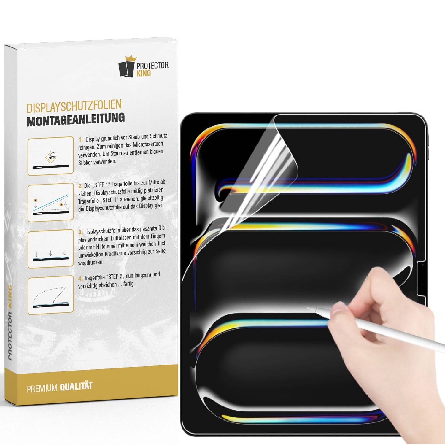 1x Paperfeel für iPad Air 13 2024 Displayschutz Schreiben Malen Skizzieren matt Anti-Reflex entspiegelt Screen-Protector