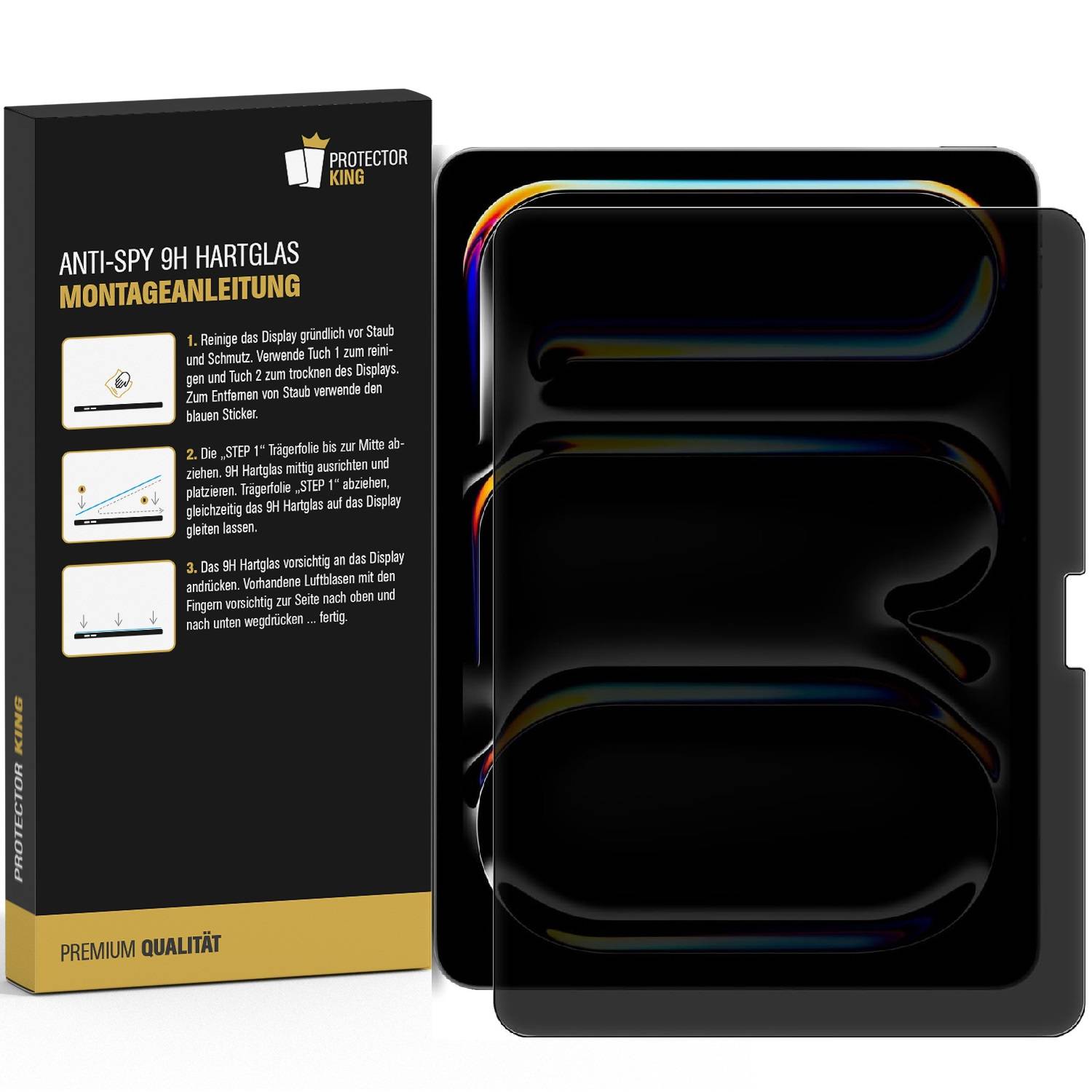 1x Anti-Spy 9H Panzerglas für iPad Air 13 2024 Blickschutz Privacy echtes Tempered Glass Displayglas Schutzglas Displayschutz Schutzfolie