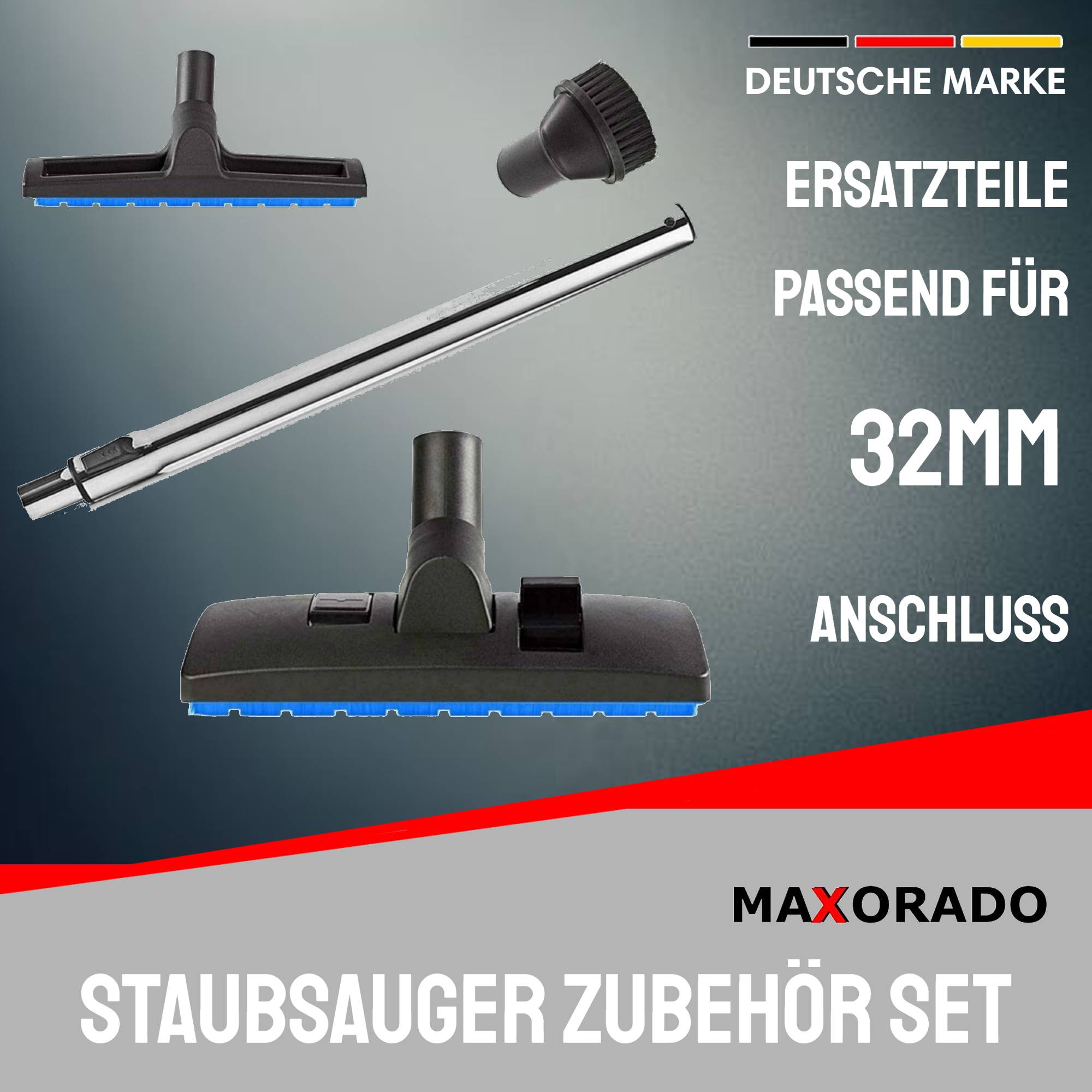 32mm Staubsauger Rohr Staubsaugerrohr Staubsaugerzubehör Bodendüse Set für AEG VAMPYR 5070.0/5070.1 E185 E190 E181
