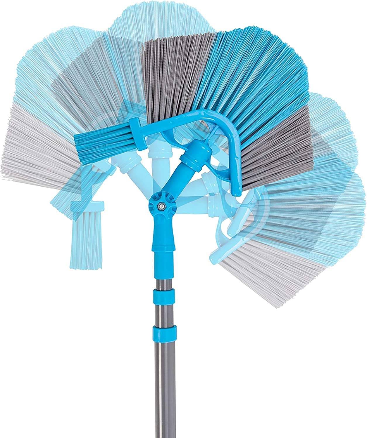 Neustanlo | Spinnwebenbesen mit Dachrinnenreiniger | 3m Teleskopstiel | vielseitiger Eckbesen | ideal für schwer erreichbare Stellen