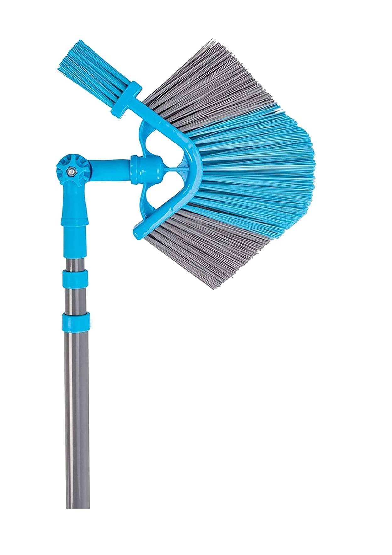 Neustanlo | Spinnwebenbesen mit Dachrinnenreiniger | 3m Teleskopstiel | vielseitiger Eckbesen | ideal für schwer erreichbare Stellen