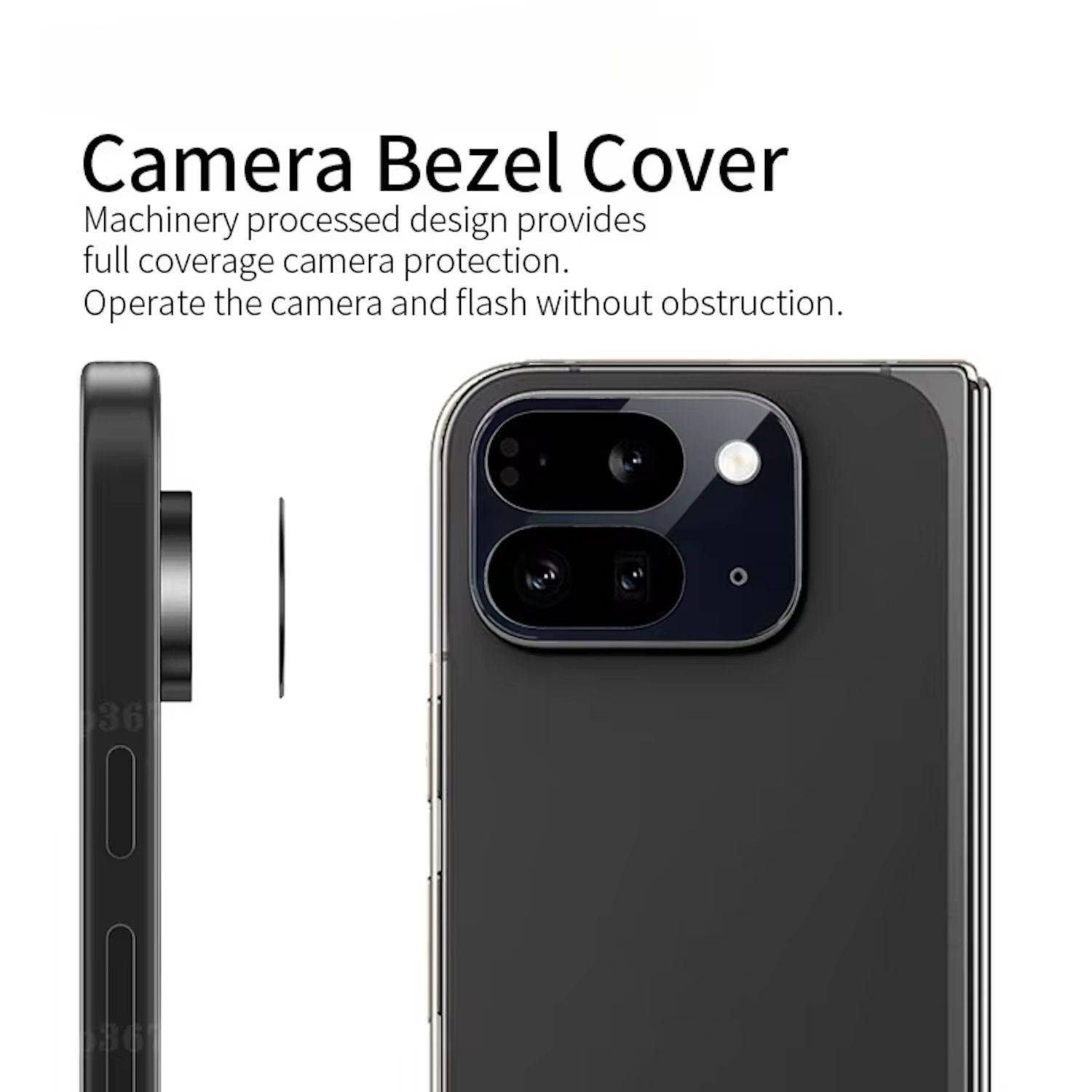 Für Google Pixel 9 Pro Fold Premium Kamera Linsen Komplett Schutz Glas Schwarz