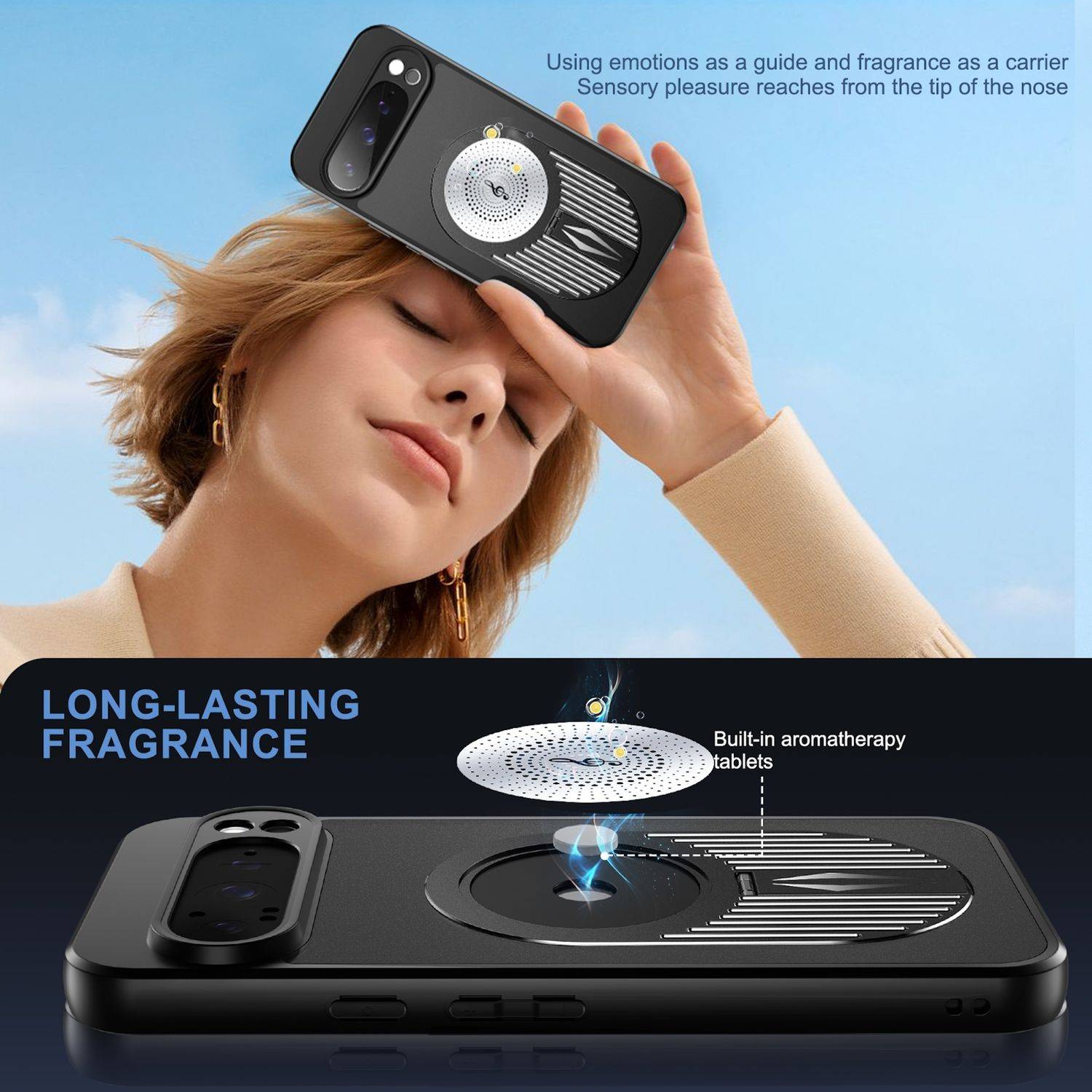 Für Google Pixel 9 Pro XL Hitzeableitende MagSafe Hülle Aromatherapie Schwarz