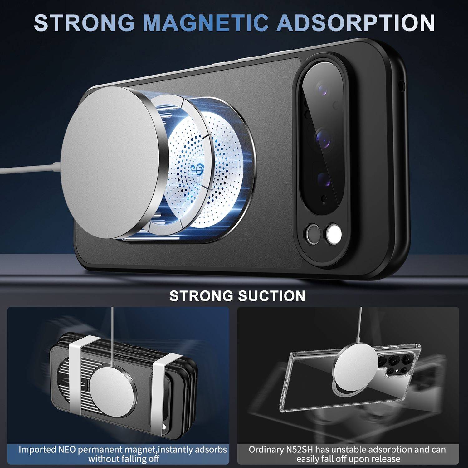 Für Google Pixel 9 Pro XL Hitzeableitende MagSafe Hülle Aromatherapie Schwarz