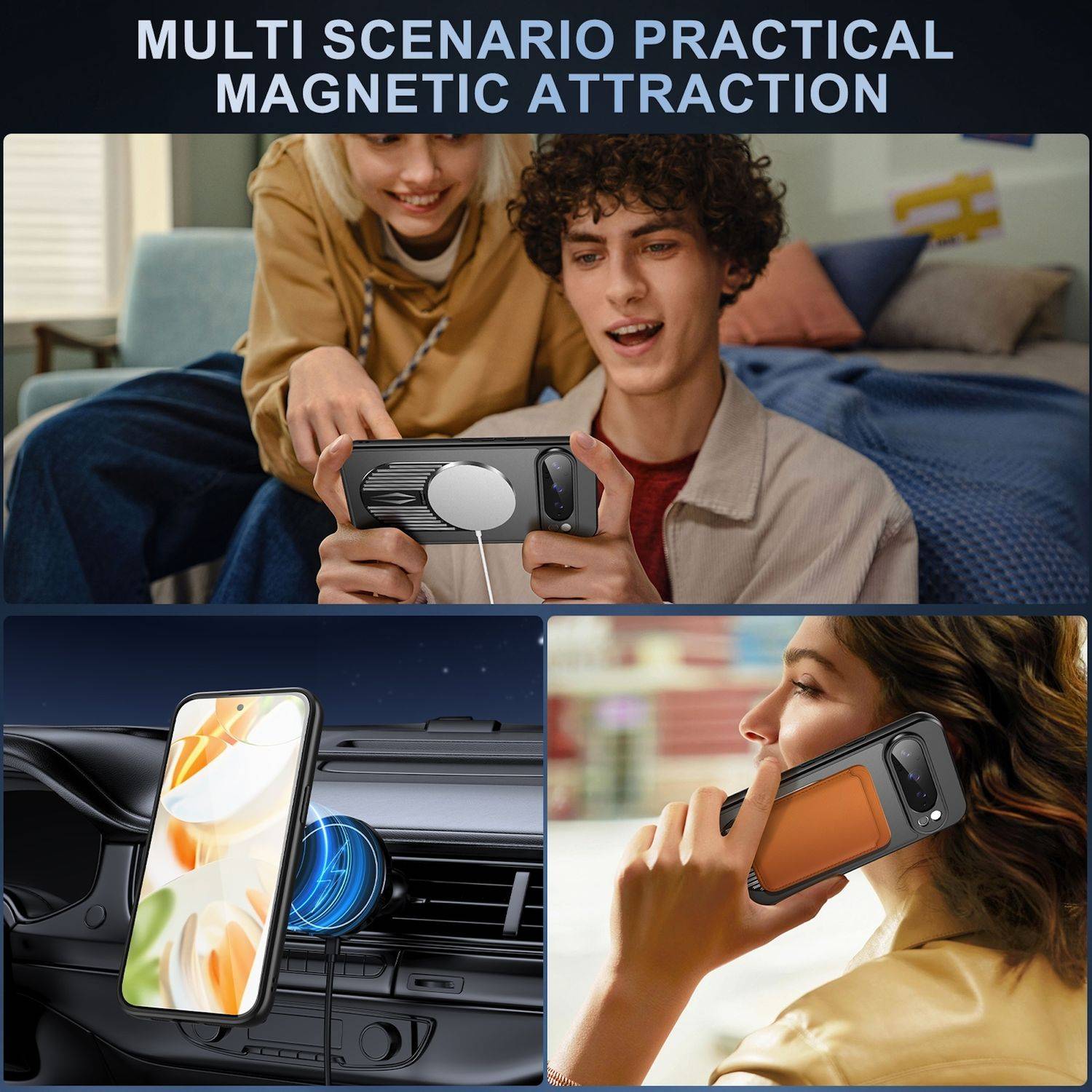 Für Google Pixel 9 Pro XL Hitzeableitende MagSafe Hülle Aromatherapie Schwarz