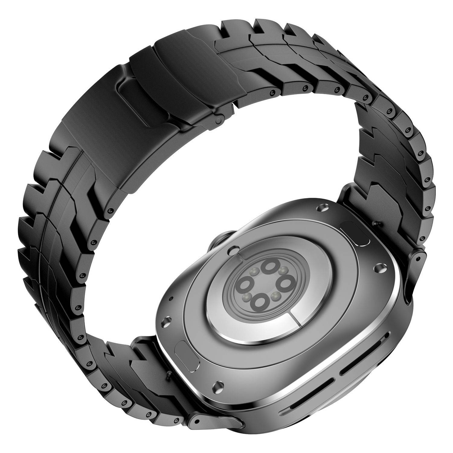 Für Samsung Galaxy Watch Ultra 47mm Three Bead Metall Armband Schwarz