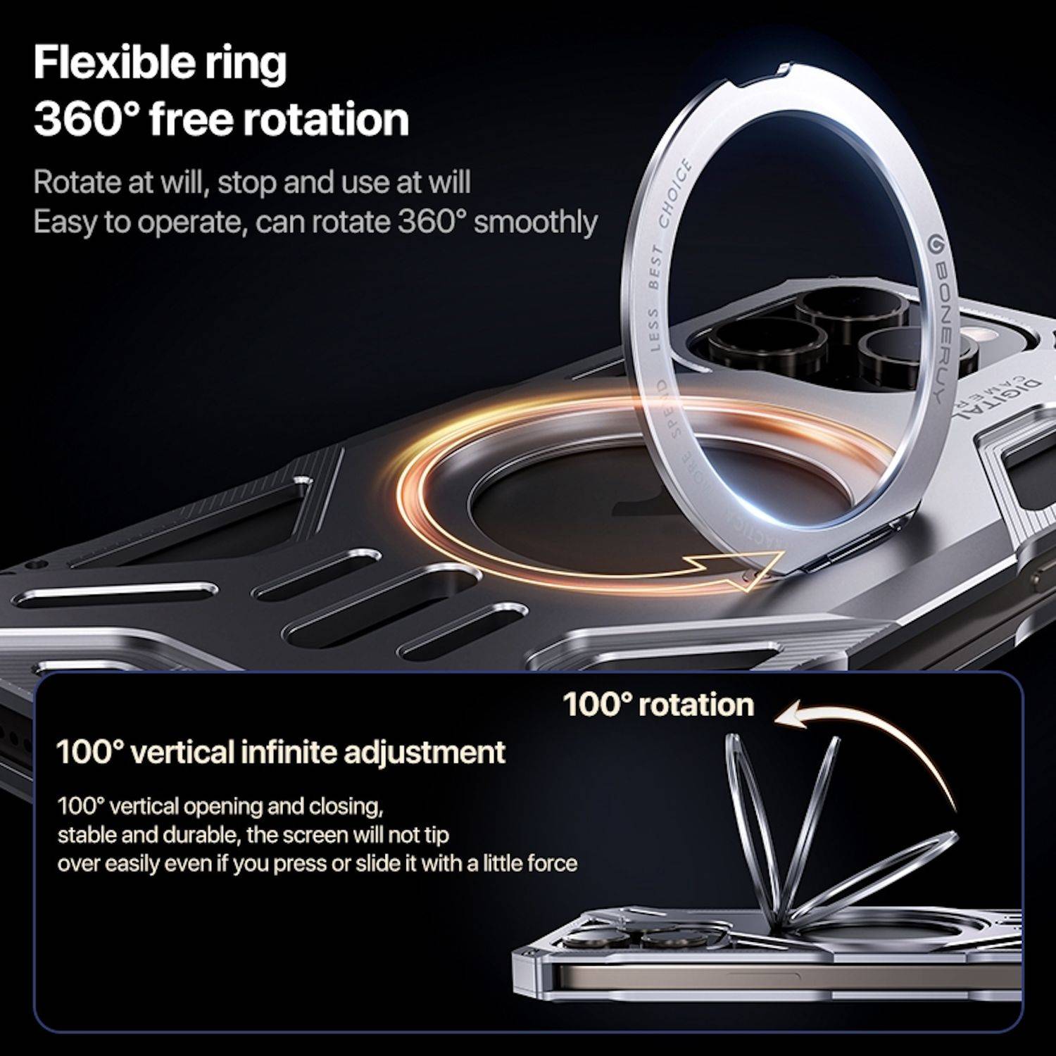 Für Apple iPhone 16 Pro Max Luxus Rahmen 360 Grad Metall Magsafe Hülle Grau