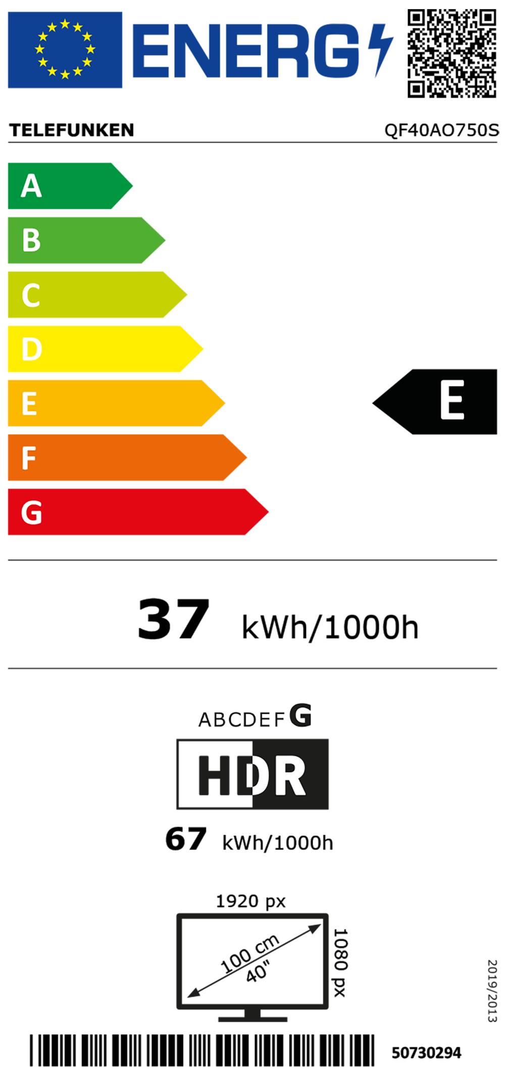 Telefunken QF40AO750S QLED TV 40 Zoll Fernseher Full HD Android TV HDR Smart TV, Triple-Tuner (2026)