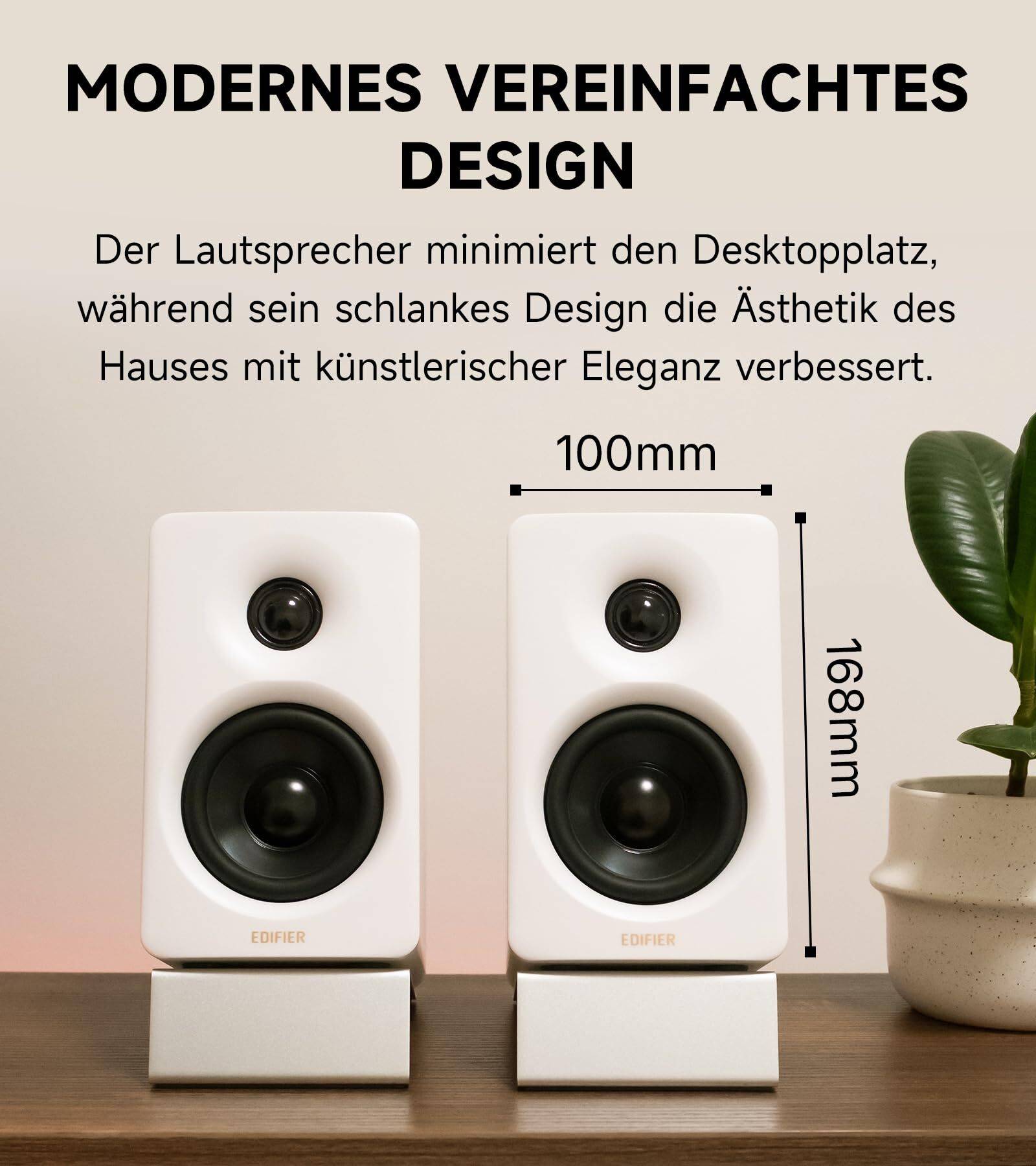 Edifier M60 Bluetooth Multimedia Lautsprecher, 66W RMS, Hi-Res LDAC, USB-C, Desktop Speaker, Weiß