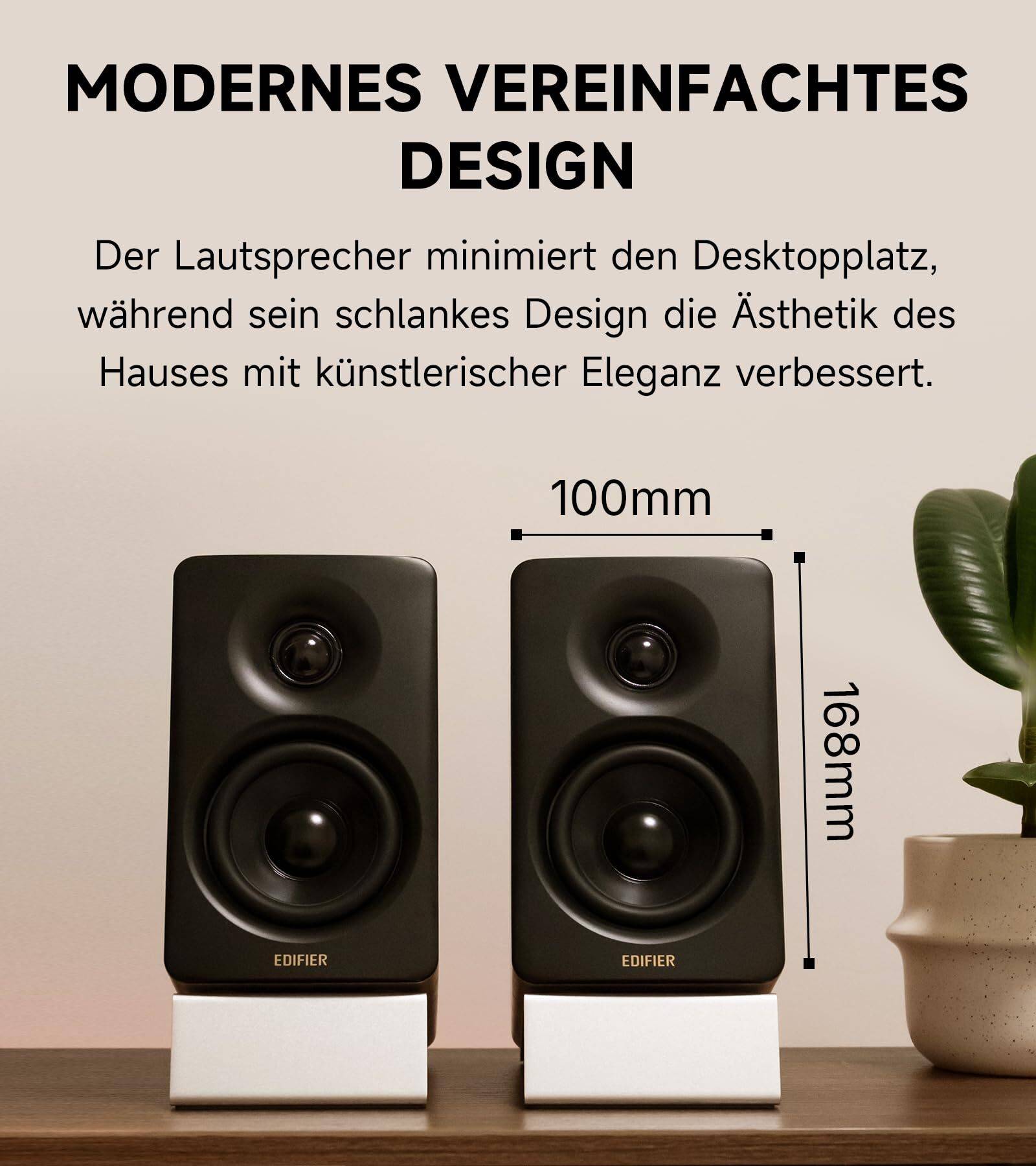 Edifier M60 Bluetooth Multimedia Lautsprecher, 66W RMS, Hi-Res LDAC, USB-C, Desktop Speaker, Oak