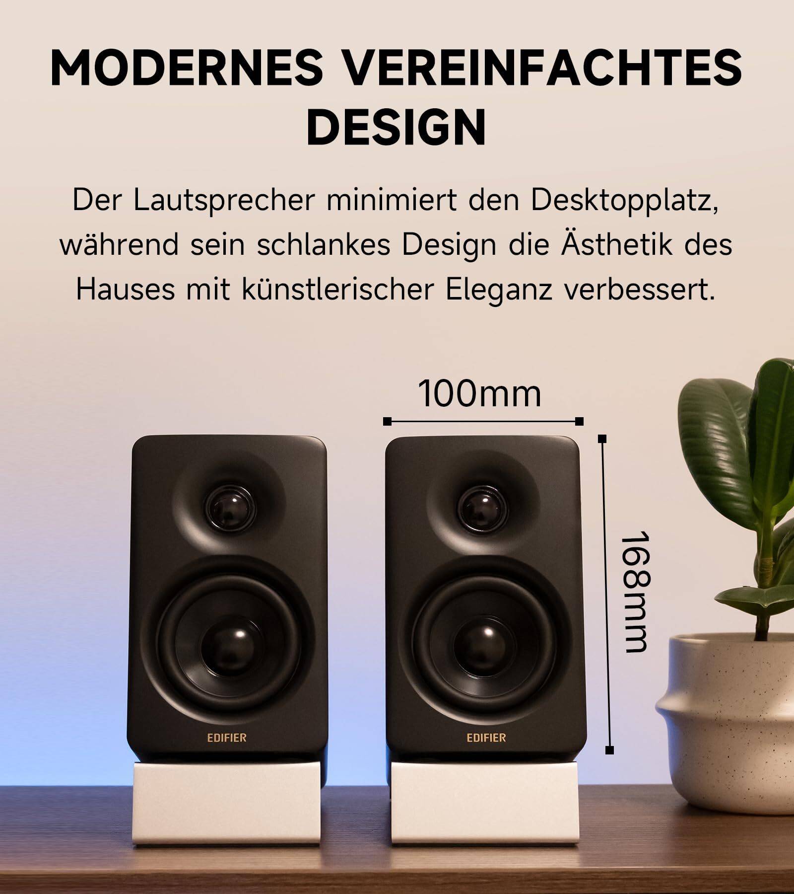 Edifier M60 Bluetooth Multimedia Lautsprecher, 66W RMS, Hi-Res LDAC, USB-C, Desktop Speaker, Schwarz