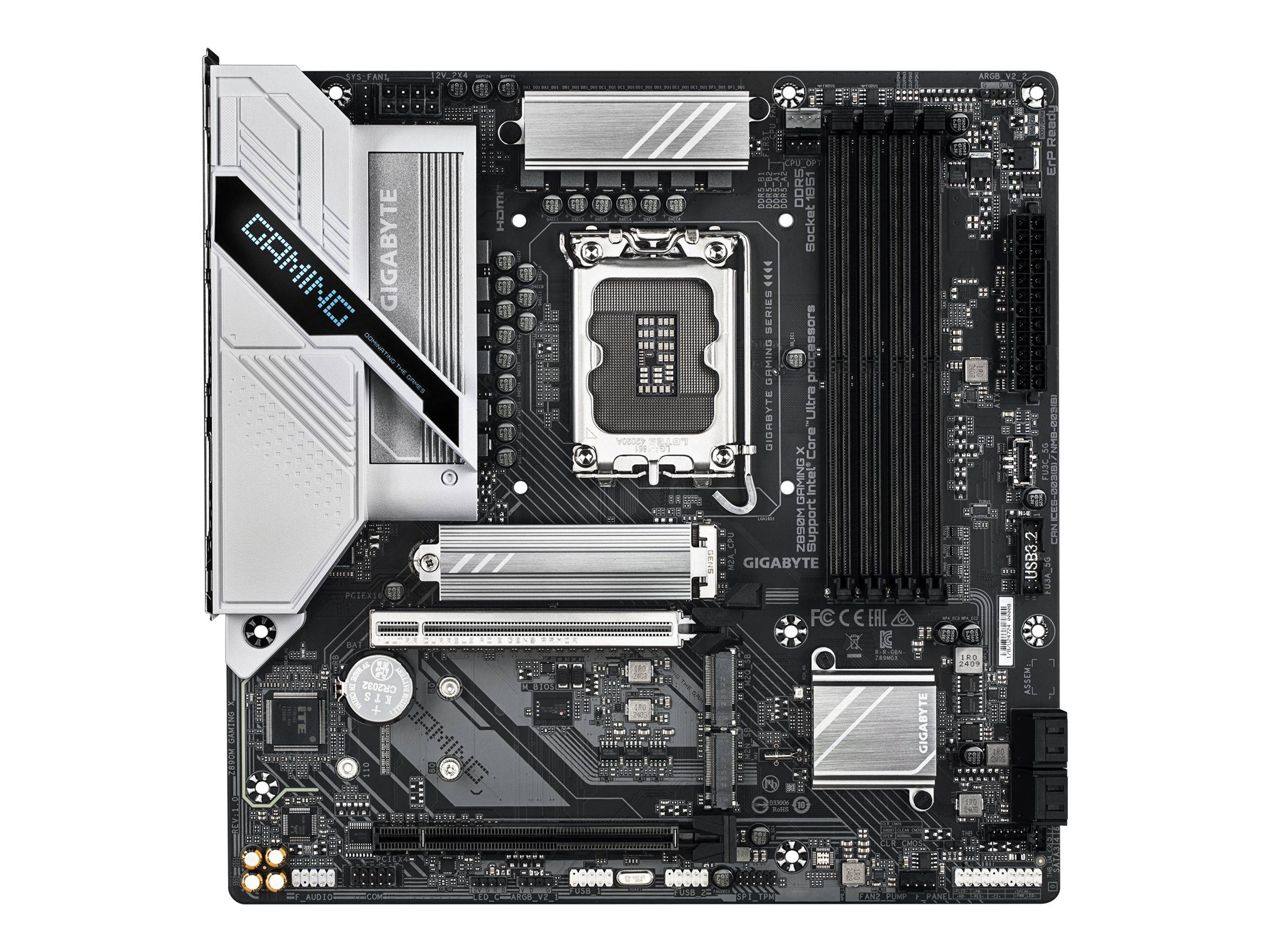 Gigabyte Z890M GAMING X - Motherboard - micro ATX - LGA1851-Sockel - Z890 Chipsatz - USB 3.2 Gen 1, USB-C 3.2 Gen 1 - 2.