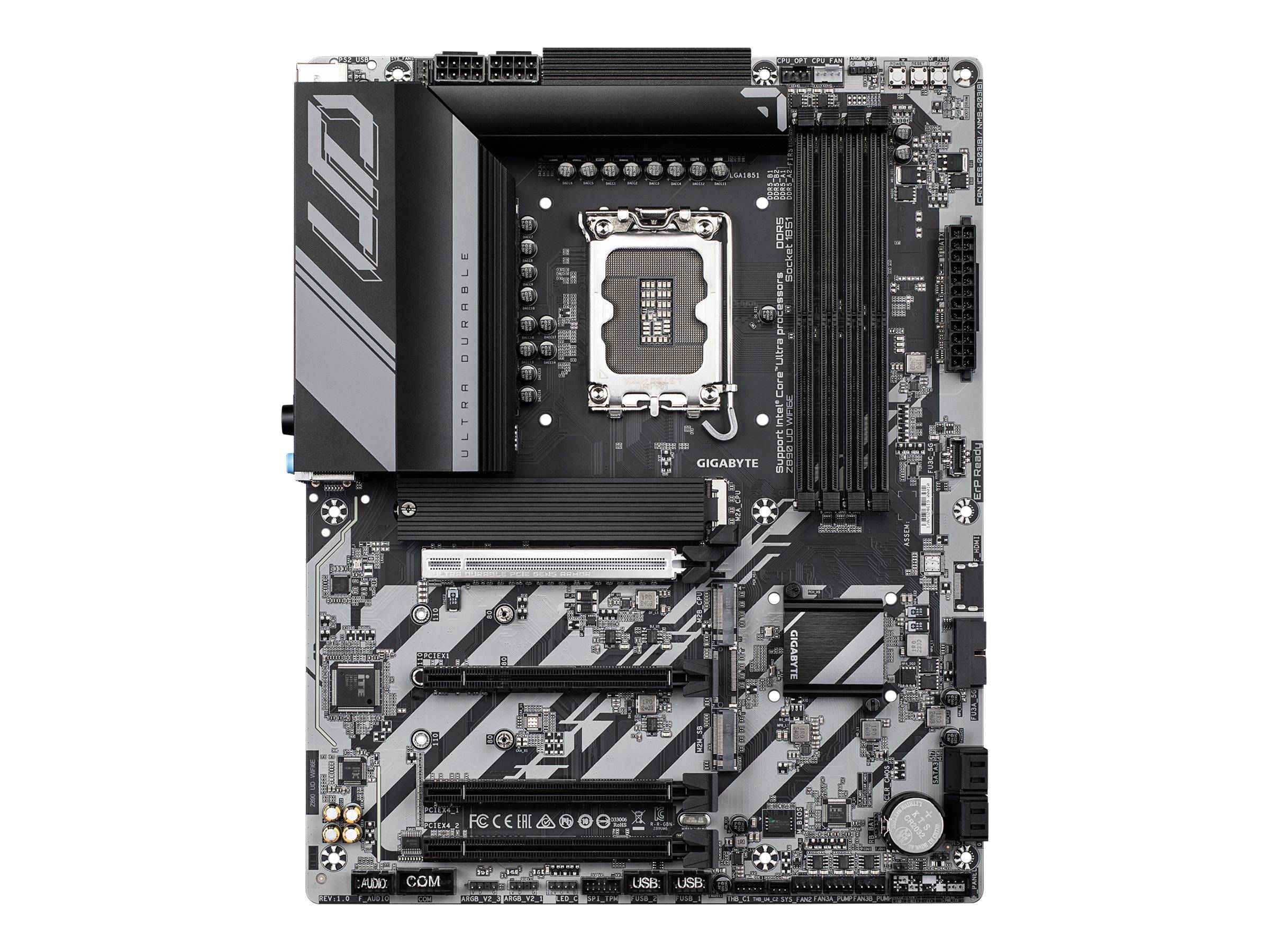 Gigabyte Z890 UD WIFI6E - Motherboard - ATX - LGA1851-Sockel - Z890 Chipsatz - USB4, USB-C 3.2 Gen 1, USB 3.2 Gen 2, USB 3.2 Gen 1 - 2.5 Gigabit