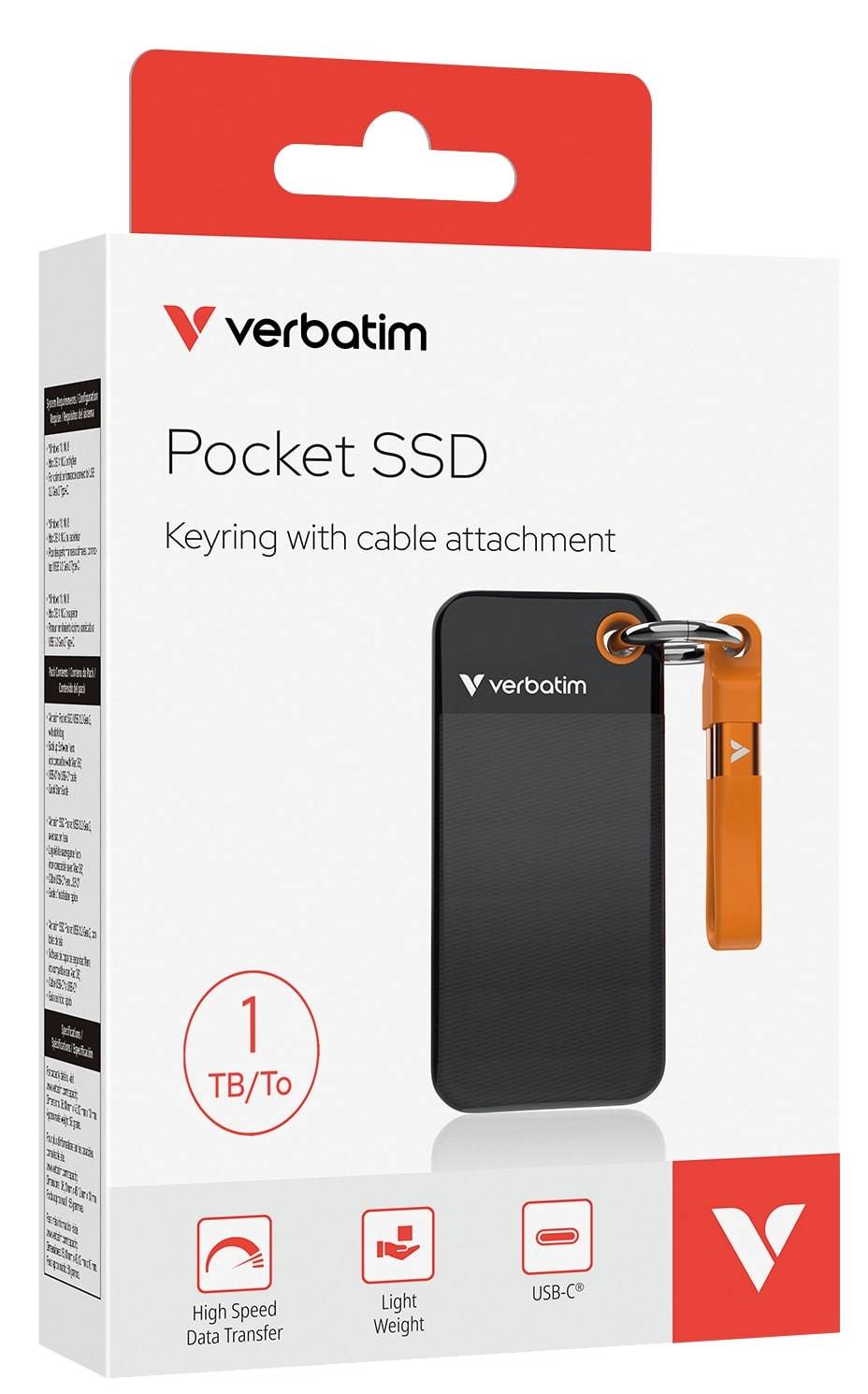 VERBATIM Externe SSD Pocket 2TB schwarz-orange