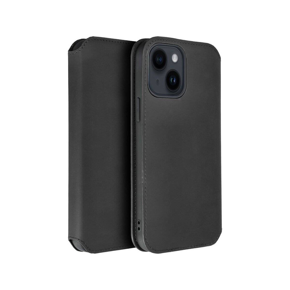 Dual Pocket Holster Buch Tasche für iPhone 16 Schwarz