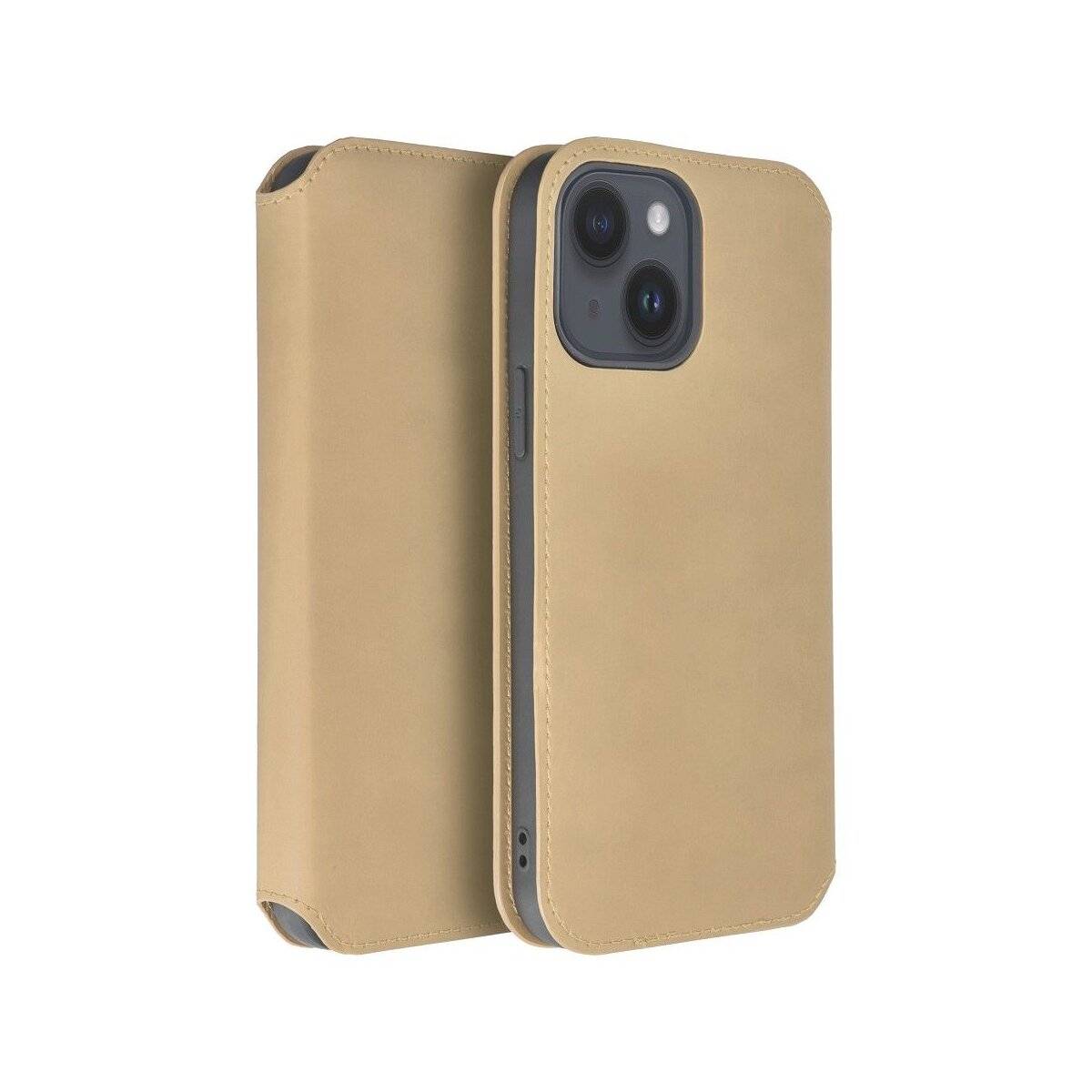 Dual Pocket Holster Buch Tasche für iPhone 16 Gold