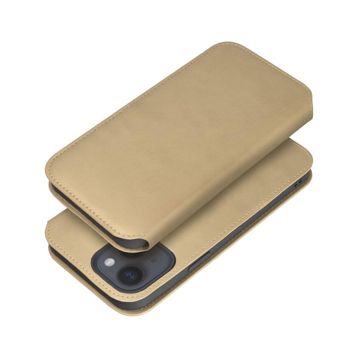 Dual Pocket Holster Buch Tasche für iPhone 16 Gold