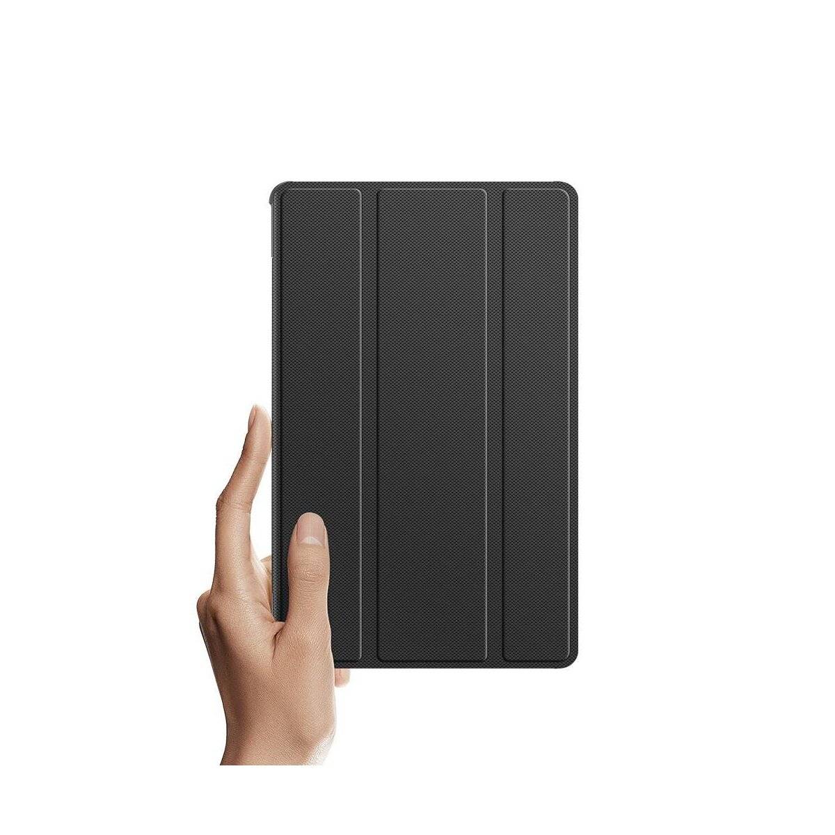 Toby Tablet-Ledertasche Smart-Sleep Wake-Up für Samsung Galaxy Tab S10 Plus Schwarz