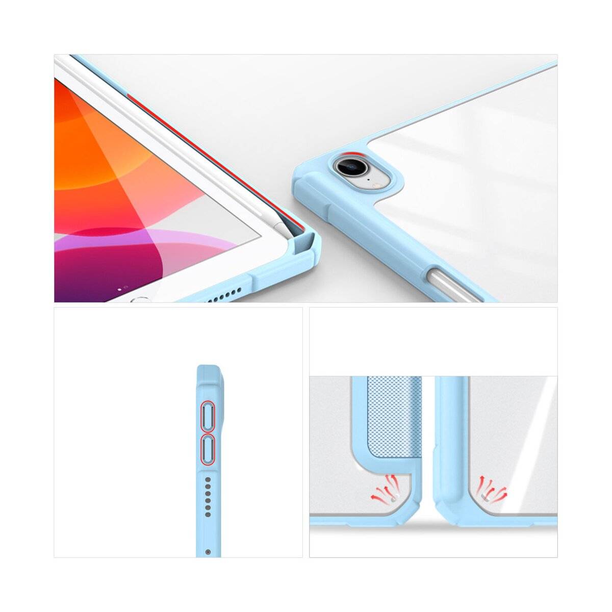 Toby Tablet-Ledertasche Smart-Sleep Wake-Up für Samsung Galaxy Tab S10 Plus Blau