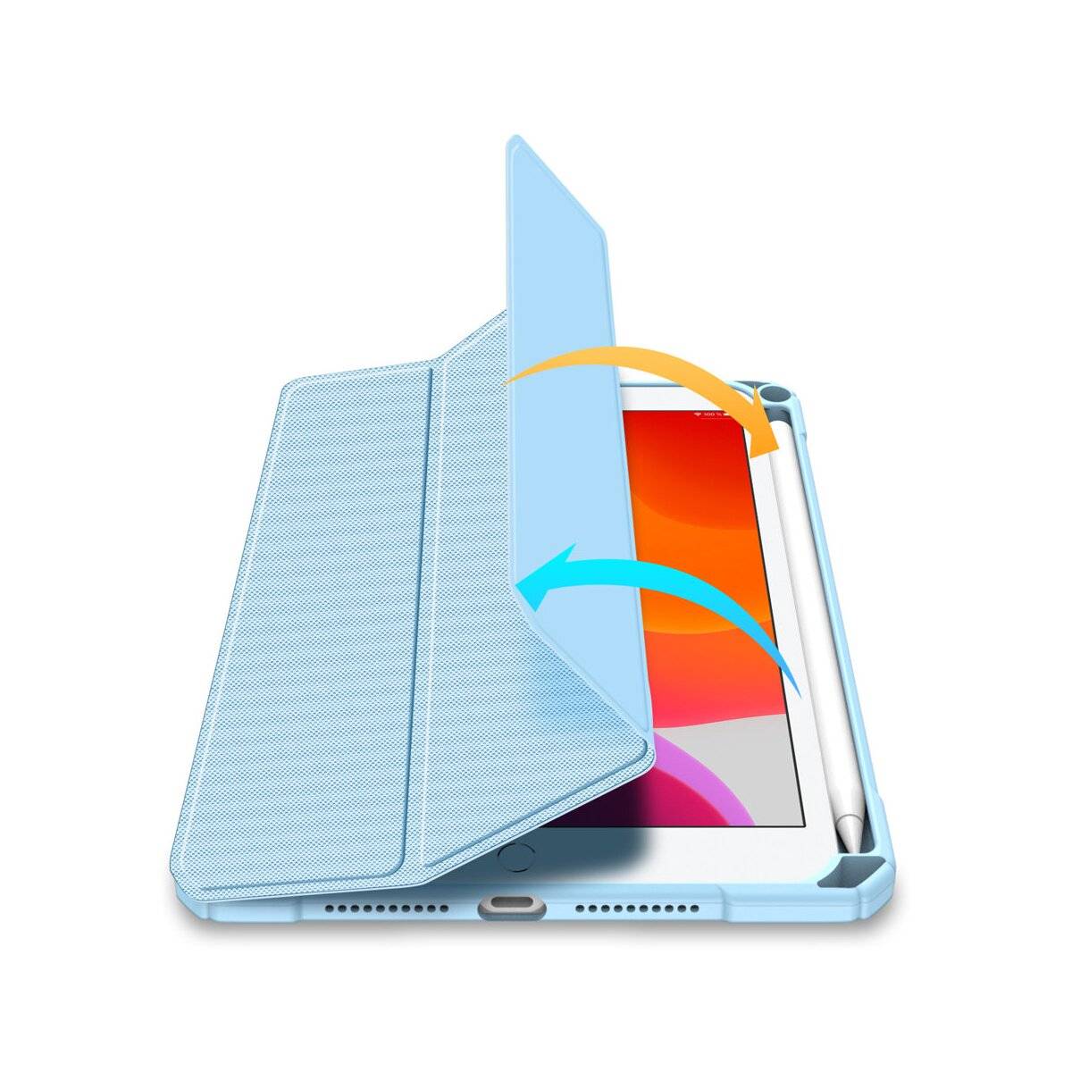 Toby Tablet-Ledertasche Smart-Sleep Wake-Up für Samsung Galaxy Tab S10 Plus Blau