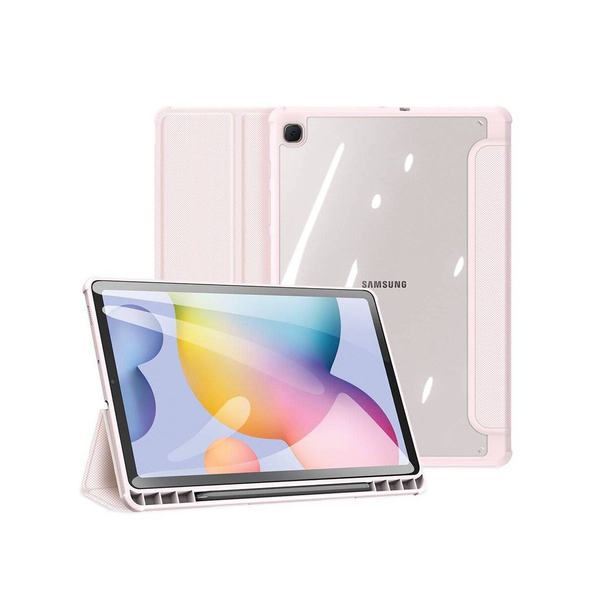 Toby Tablet-Ledertasche Smart-Sleep Wake-Up für Samsung Galaxy Tab S10 Plus Pink