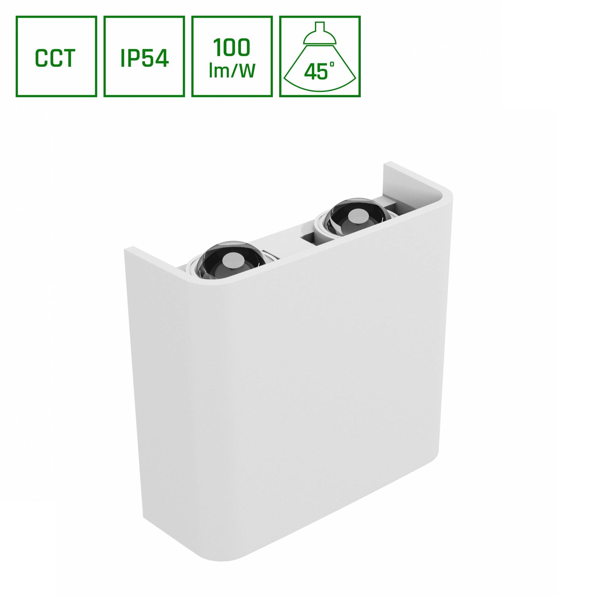 Spectrum LED Wandleuchte LUNARIX 2 4W 400lm Außenleuchte Up/Down IP54 weiß CCT 2700-6500K