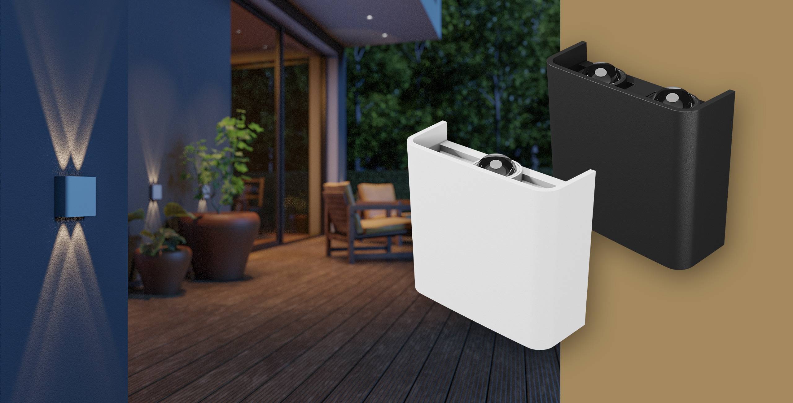 Spectrum LED Wandleuchte LUNARIX 2 4W 400lm Außenleuchte Up/Down IP54 weiß CCT 2700-6500K