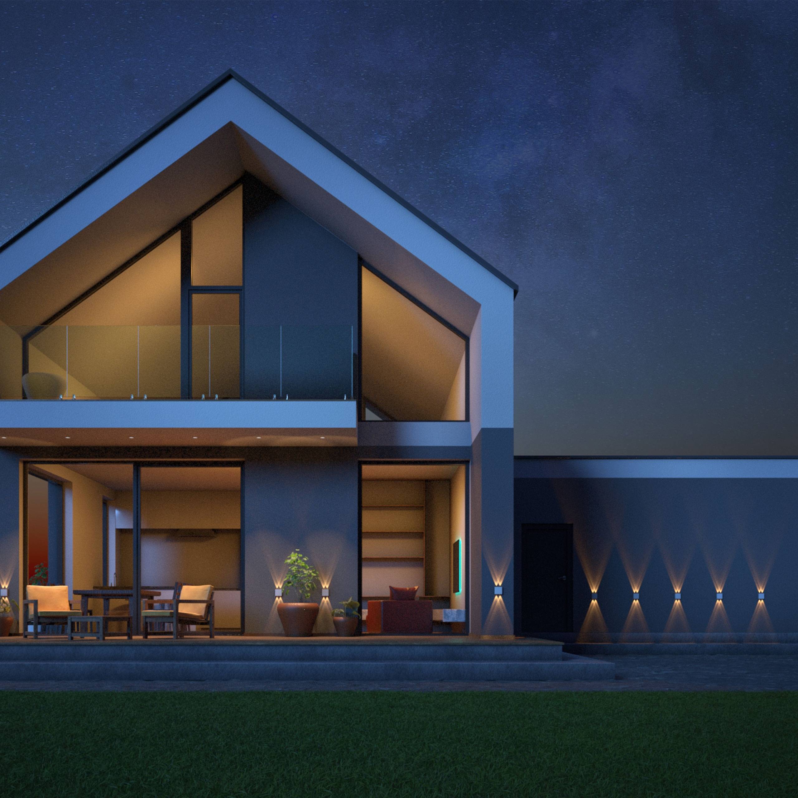 Spectrum LED Wandleuchte LUNARIX 2 4W 400lm Außenleuchte Up/Down IP54 schwarz CCT 2700-6500K