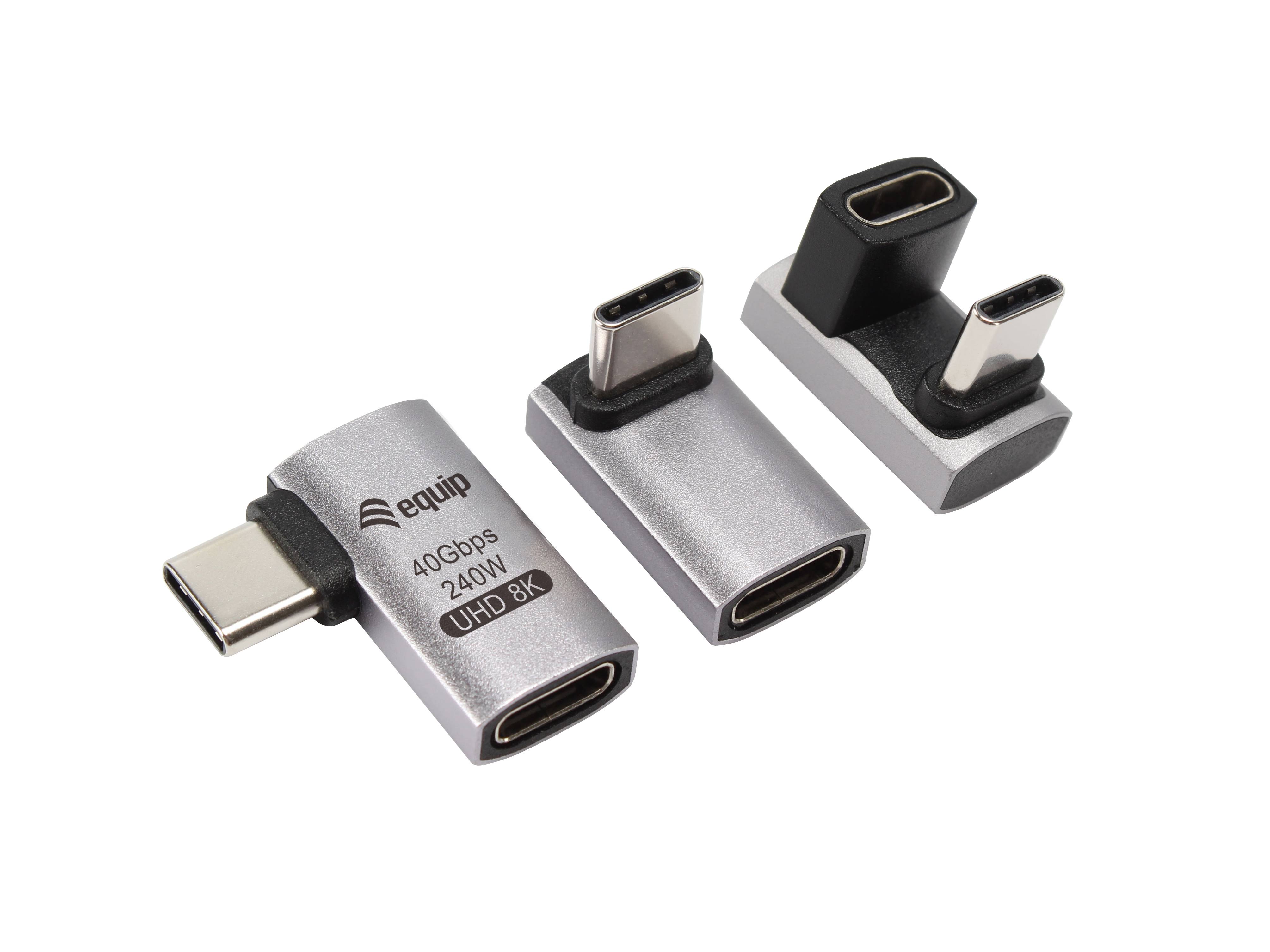 Equip Adapter USB-C->USB-C 180° 40Gbps PD 240W 3Stk